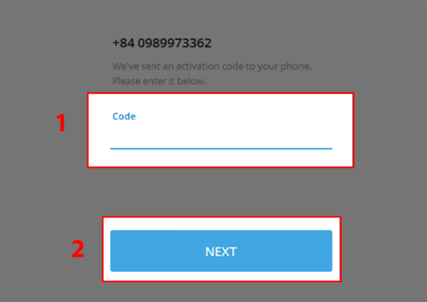 Nhập mã code xác nhận 